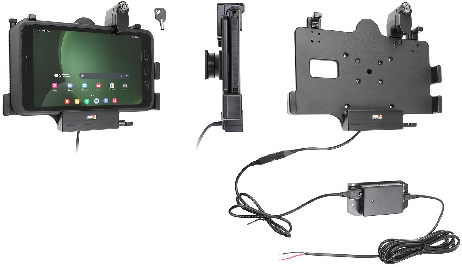 Brodit Festeinbau Halterung Samsung Tab Active 3/5 USB host